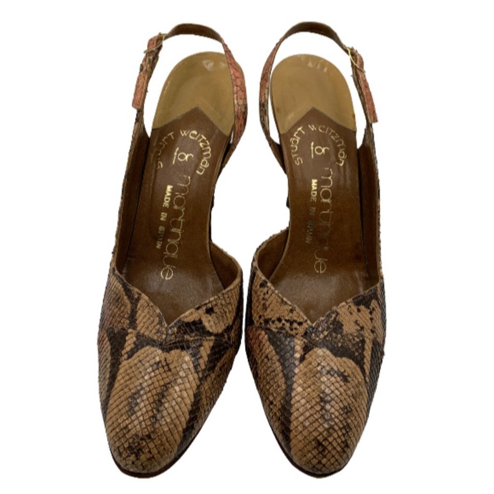 Stuart Weitzman Vintage Python Slingbacks - image 3